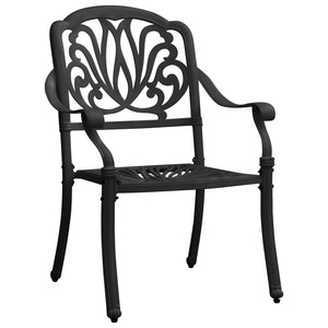 vidaXL Ensemble de salle à manger de jardin 7 pièces en aluminium moulé noir
