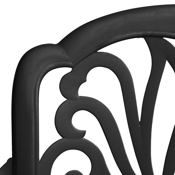 vidaXL Ensemble de salle à manger de jardin 7 pièces en aluminium moulé noir