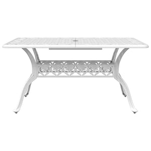 vidaXL Ensemble de salle à manger de jardin 7 pièces Blanc Aluminium moulé