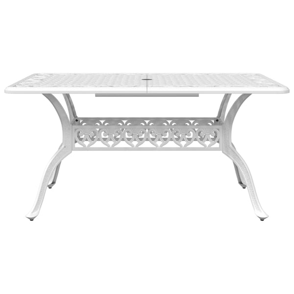 vidaXL Ensemble de salle à manger de jardin 7 pièces Blanc Aluminium moulé