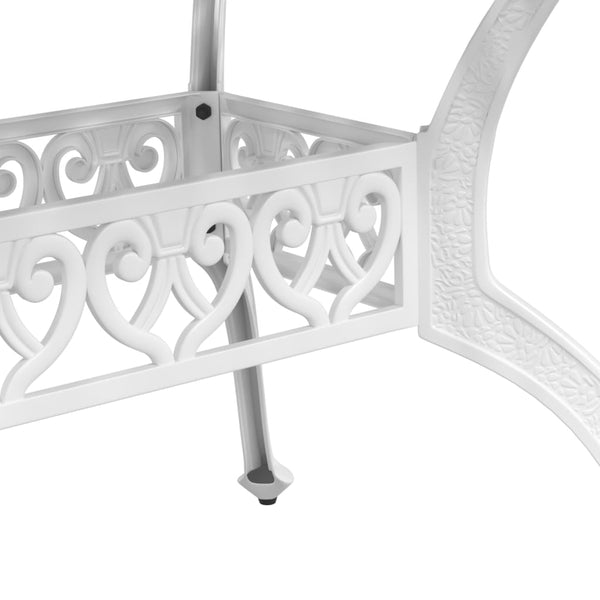 vidaXL Ensemble de salle à manger de jardin 7 pièces Blanc Aluminium moulé