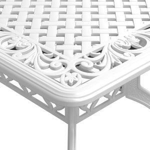 vidaXL Ensemble de salle à manger de jardin 7 pièces Blanc Aluminium moulé