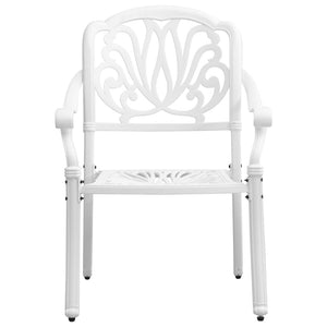 vidaXL Ensemble de salle à manger de jardin 7 pièces Blanc Aluminium moulé