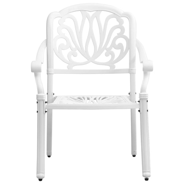 vidaXL Ensemble de salle à manger de jardin 7 pièces Blanc Aluminium moulé