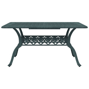 vidaXL Salon de jardin à manger 7 pcs en fonte d'aluminium vert