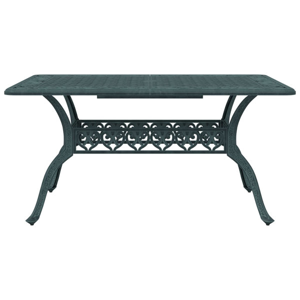 vidaXL Salon de jardin à manger 7 pcs en fonte d'aluminium vert