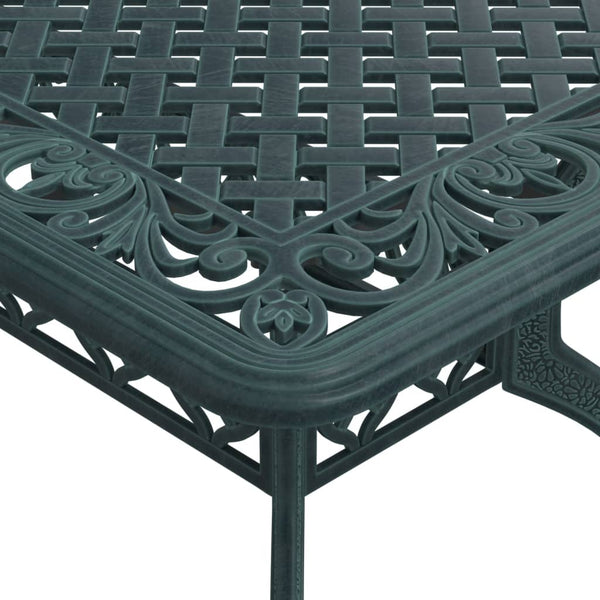 vidaXL Salon de jardin à manger 7 pcs en fonte d'aluminium vert