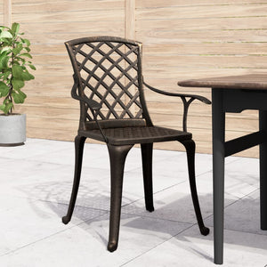 vidaXL Chaises de jardin 6 pcs Fonte d'aluminium Bronze