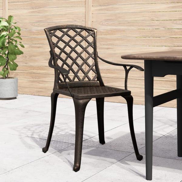 vidaXL Chaises de jardin 6 pcs Fonte d'aluminium Bronze