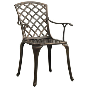vidaXL Chaises de jardin 6 pcs Fonte d'aluminium Bronze