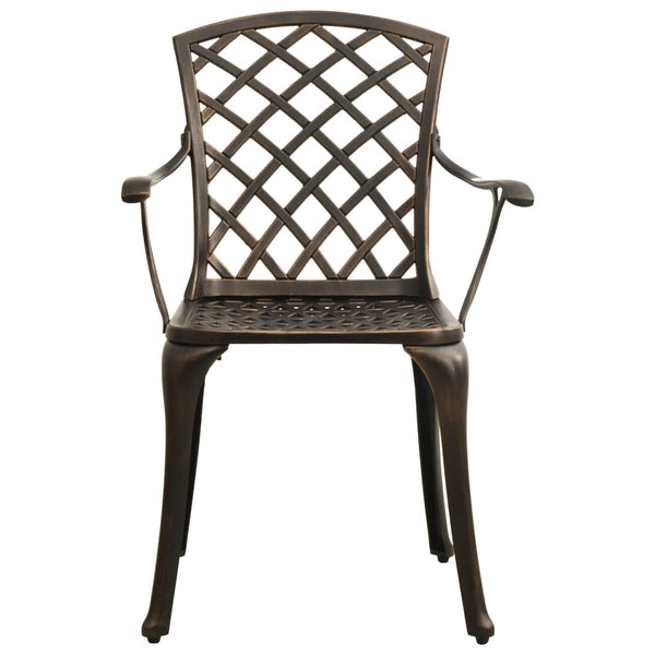 vidaXL Chaises de jardin 6 pcs Fonte d'aluminium Bronze