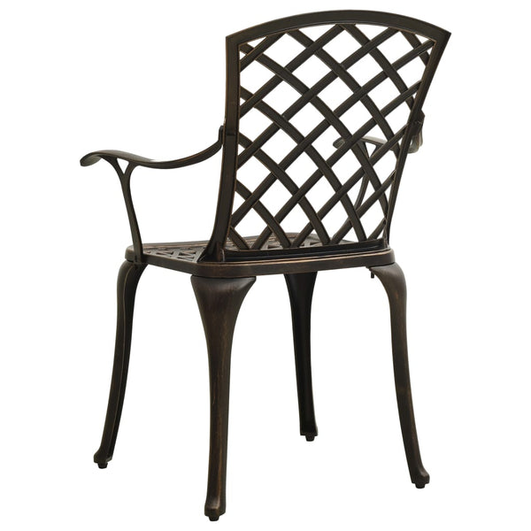 vidaXL Chaises de jardin 6 pcs Fonte d'aluminium Bronze