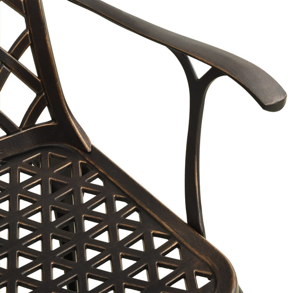 vidaXL Chaises de jardin 6 pcs Fonte d'aluminium Bronze
