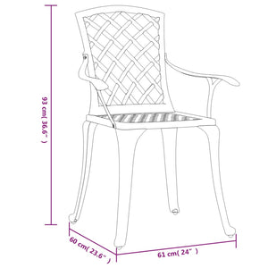 vidaXL Chaises de jardin 6 pcs Fonte d'aluminium Bronze
