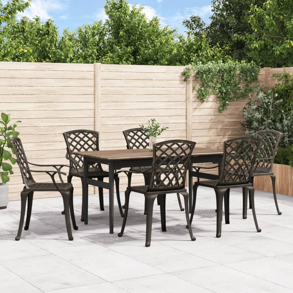 Gartenstühle 6er Set Aluminiumguss Bronze