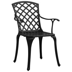 vidaXL Chaises de jardin 6 pcs Fonte d'aluminium Noir