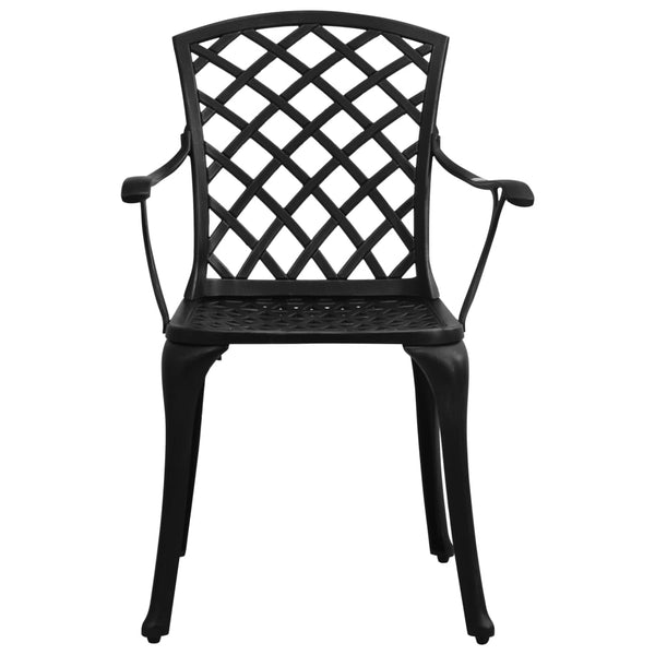 vidaXL Chaises de jardin 6 pcs Fonte d'aluminium Noir
