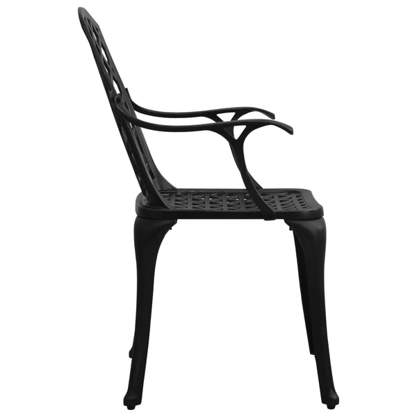 vidaXL Chaises de jardin 6 pcs Fonte d'aluminium Noir