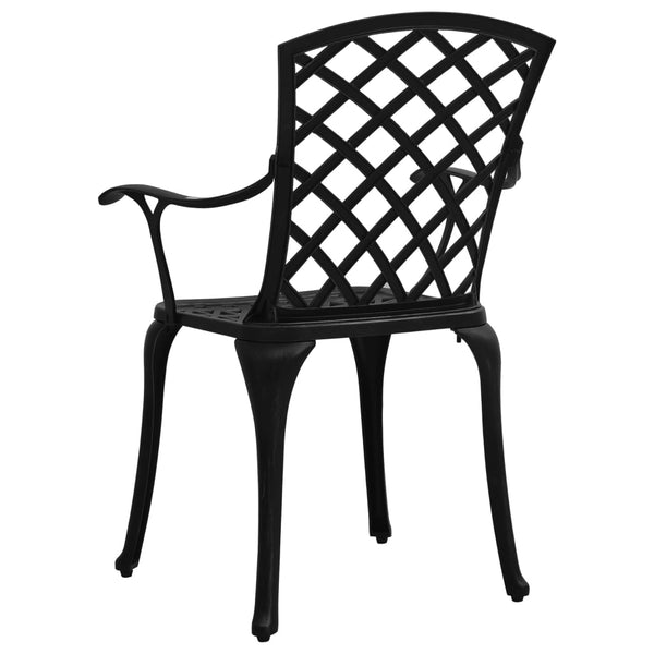 vidaXL Chaises de jardin 6 pcs Fonte d'aluminium Noir