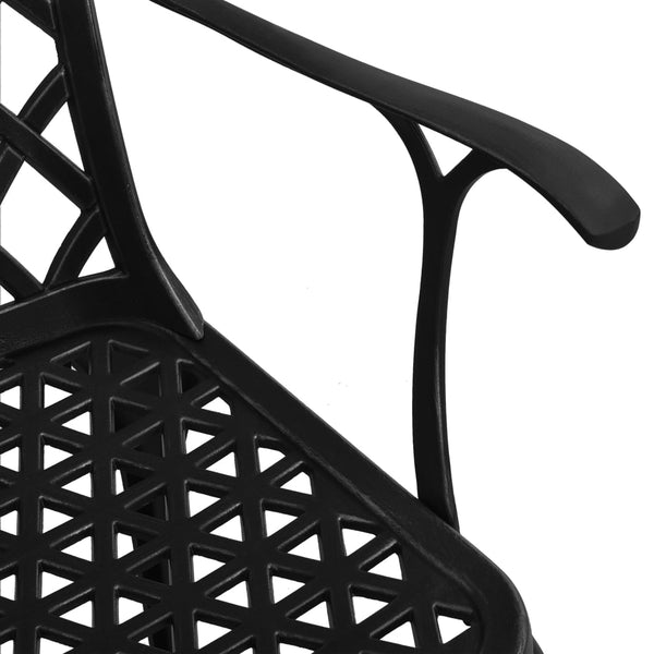 vidaXL Chaises de jardin 6 pcs Fonte d'aluminium Noir