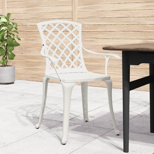 vidaXL Chaises de jardin 6 pcs Aluminium moulé Blanc