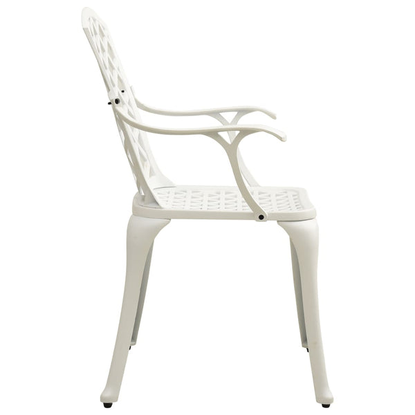 vidaXL Chaises de jardin 6 pcs Aluminium moulé Blanc