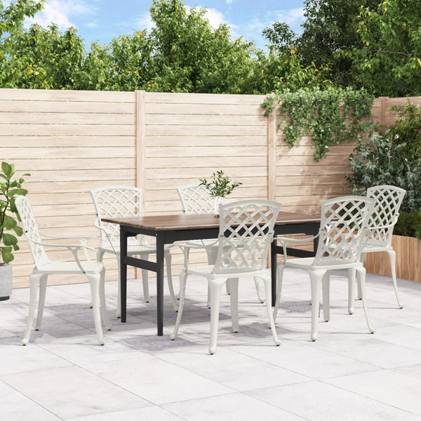 vidaXL Chaises de jardin 6 pcs Aluminium moulé Blanc
