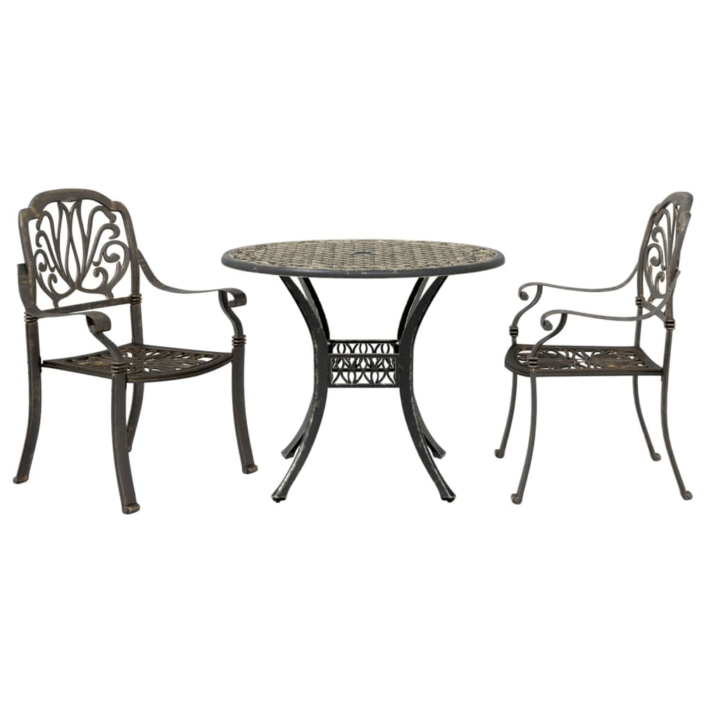 3-tlg. Bistro-Set Bronzefarben