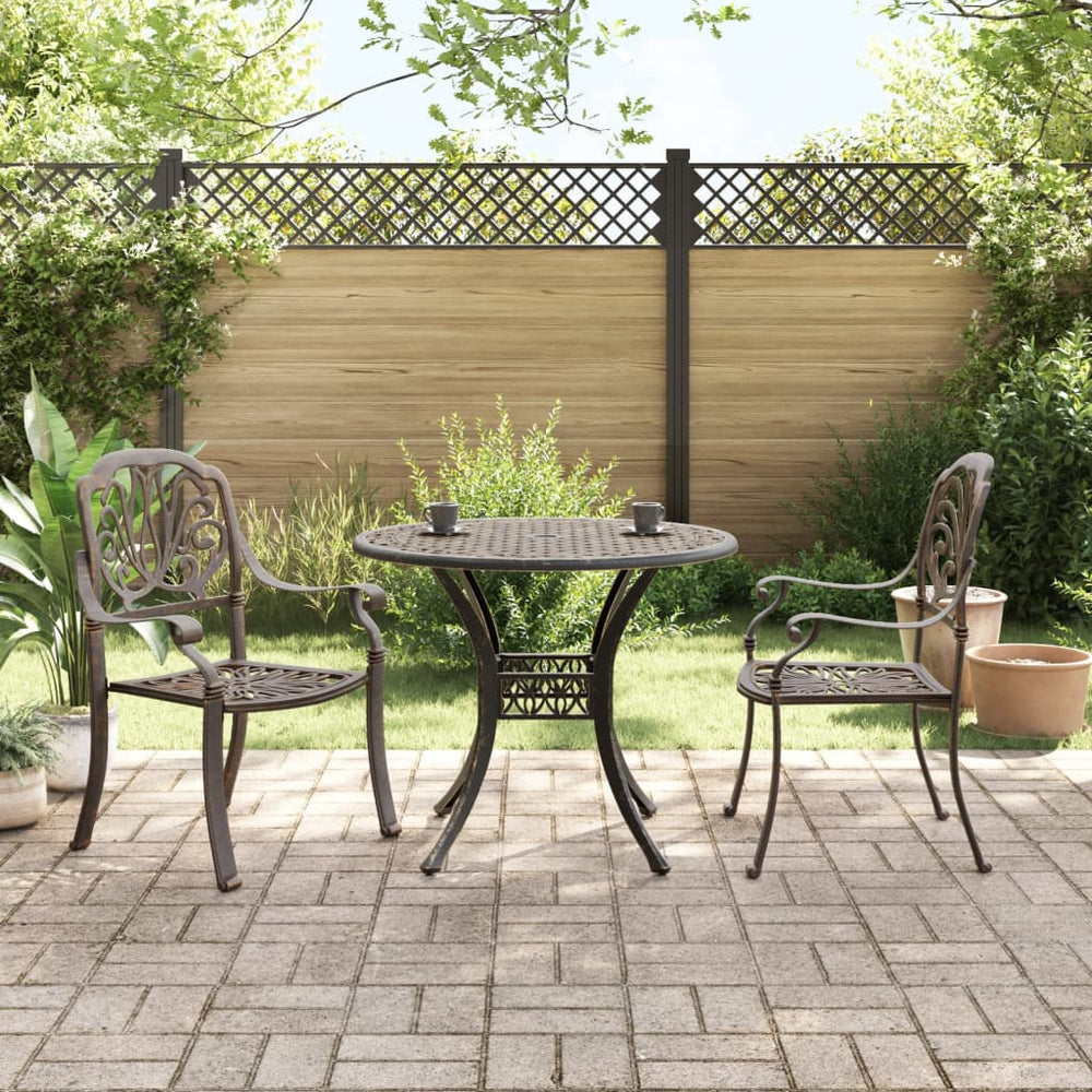 3-tlg. Bistro-Set Bronzefarben