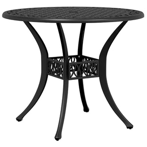 vidaXL Ensemble bistrot 3 pcs. noir en fonte d'aluminium