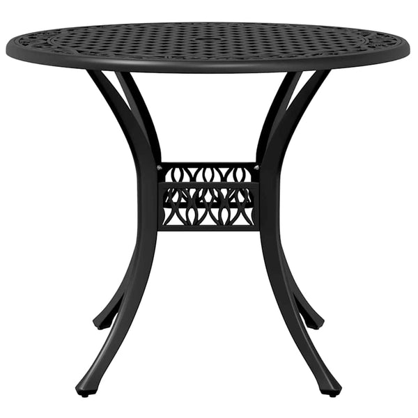 vidaXL Ensemble bistrot 3 pcs. noir en fonte d'aluminium