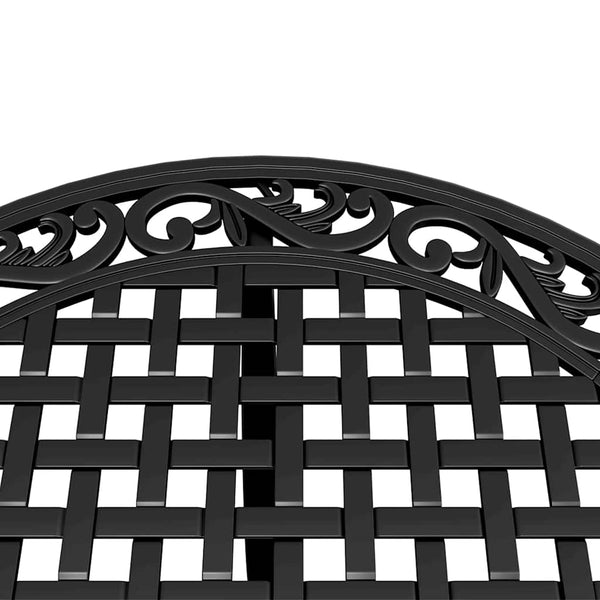 vidaXL Ensemble bistrot 3 pcs. noir en fonte d'aluminium