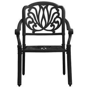 vidaXL Ensemble bistrot 3 pcs. noir en fonte d'aluminium