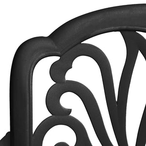 vidaXL Ensemble bistrot 3 pcs. noir en fonte d'aluminium