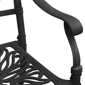 vidaXL Ensemble bistrot 3 pcs. noir en fonte d'aluminium