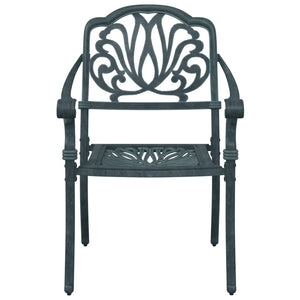 vidaXL Ensemble bistro 3 pcs. Vert en fonte d'aluminium