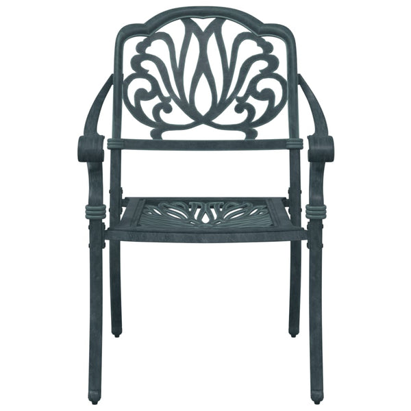vidaXL Ensemble bistro 3 pcs. Vert en fonte d'aluminium