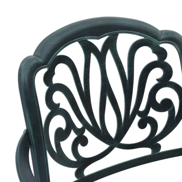 vidaXL Ensemble bistro 3 pcs. Vert en fonte d'aluminium