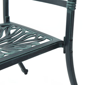 vidaXL Ensemble bistro 3 pcs. Vert en fonte d'aluminium