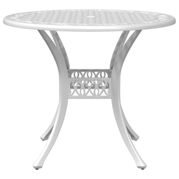 3-tlg. Bistro-Set Weiß Aluminiumguss