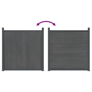 WPC Zaunelement Grau 180x186 cm