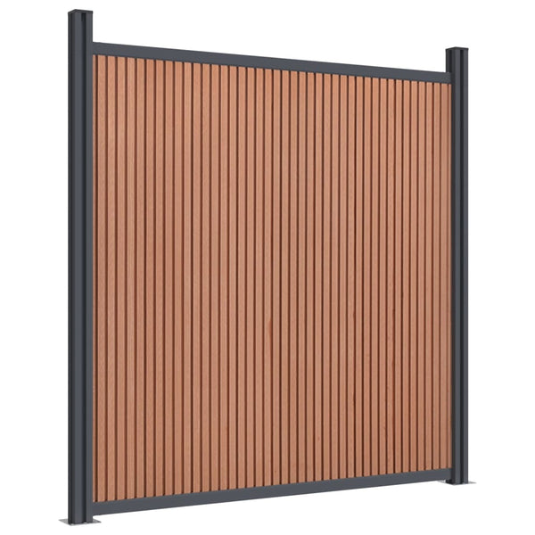 WPC Zaunelement Braun mit Pfosten 180x186 cm