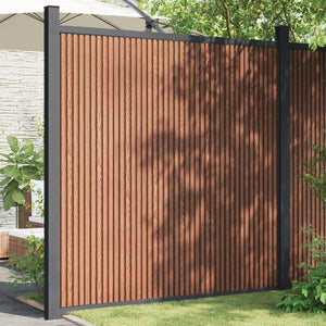 WPC Zaunelement Braun mit Pfosten 180x186 cm