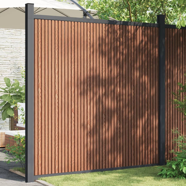 WPC Zaunelement Braun mit Pfosten 180x186 cm