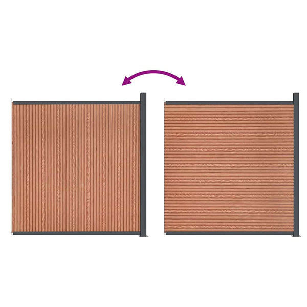WPC Zaunelement Braun 173x186 cm
