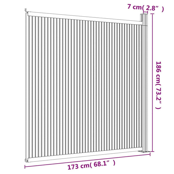WPC Zaunelement Braun 173x186 cm