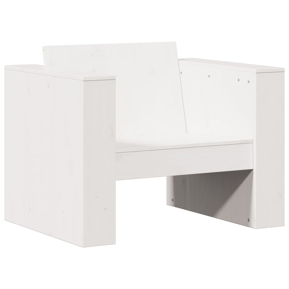 vidaXL Garden Armchair White 79x60x62 cm Solid Pine Wood