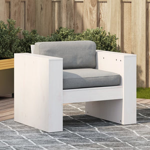 Gartensessel Weiß Massivholz Kiefer 79x60x62 cm