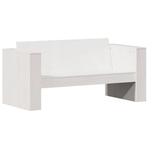 Gartensofa 2-Sitzer Weiß Kiefer Massivholz