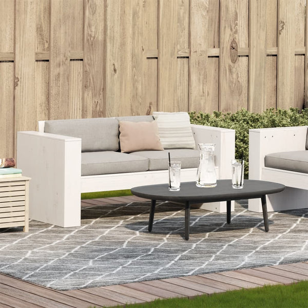 Gartensofa 2-Sitzer Weiß Kiefer Massivholz
